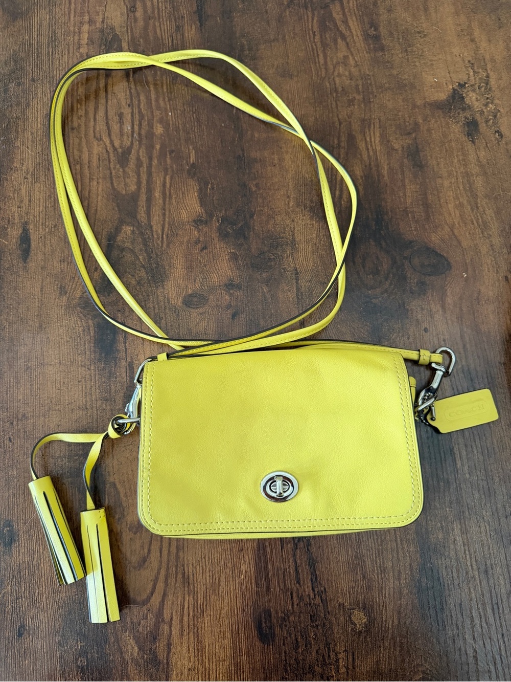 Coach Leather Legacy Penny Crossbody Bag with Turn-Lock Closure